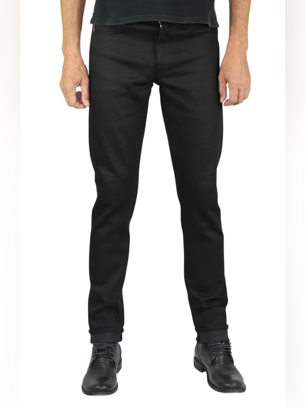 HIROSHI KATO The Pen Japanese Slim 4 way Stretch size waist 30 black x 34 jeans